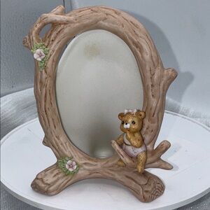 Lefton Photo Frame Signed by Geo Z Lefton 07321 Bear on Tree Limb 1989 Vintage